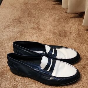 Manolo Blahnik Blue and White Flats